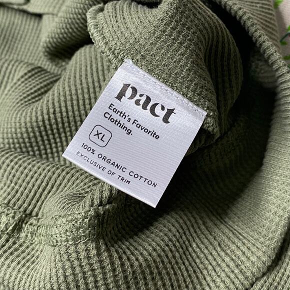 PACT Cardigan Waffle Thermal Knit Women's XL Organic Cotton Cropped Sweater Cute - Picture 4 of 4